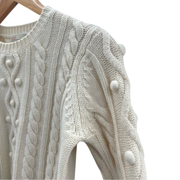Valentino Red Virgin Wool Cashmere Cable Knit Quiet Luxury Cream Sweater Size XS - Picture 5 of 12
